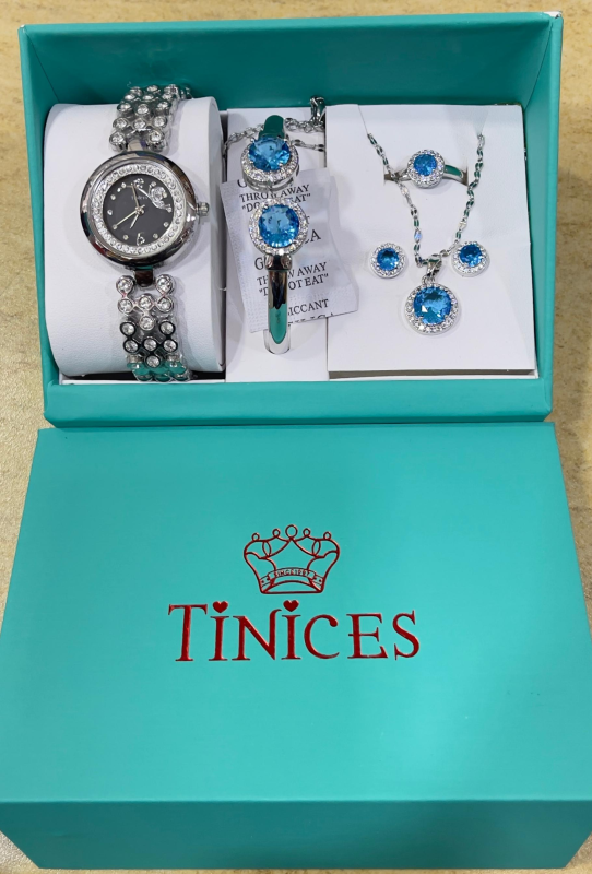 Elegant Crystal Jewelry Gift Set with watch