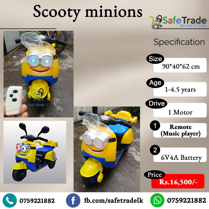 kids ride on Minions model Scooty bike