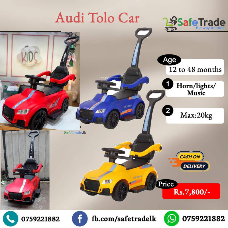 kids parent handle push Tolocar- Audi Car Model
