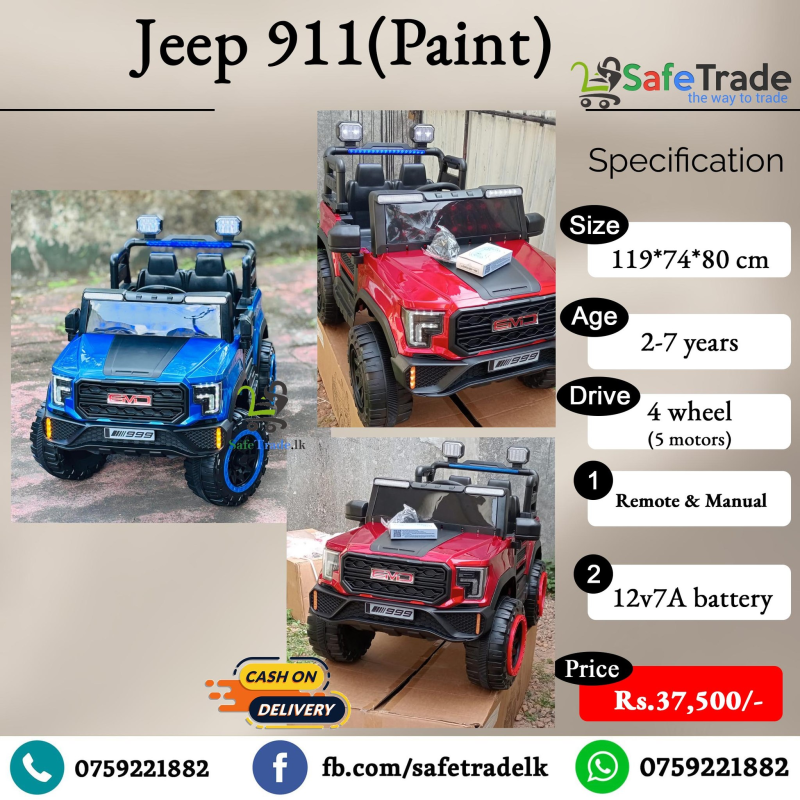 kids ride on GMC model Jeep, body spray Paint 4WD