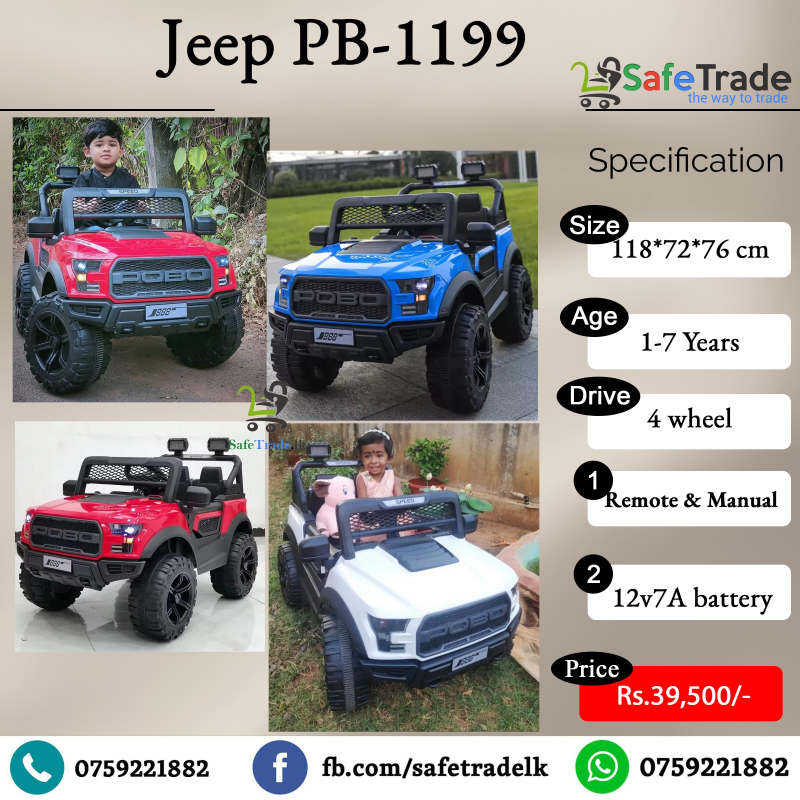 Kids Ride on Medium Size Jeep POBO 1199 - 4WD(5 Motors)